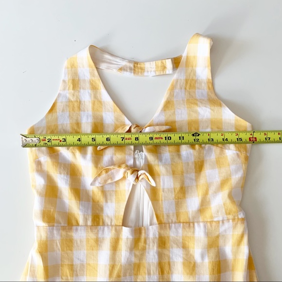 Sugarlips halter midi dress gingham yellow size small - Picture 11 of 12